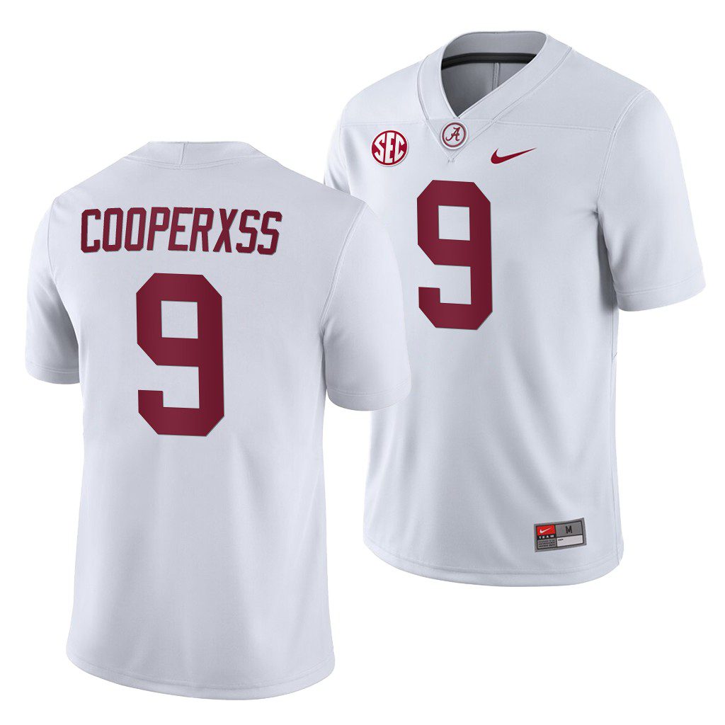 Men's Alabama Crimson Tide Amari Cooper #9 2019 White History Player Away NCAA College Football Jersey